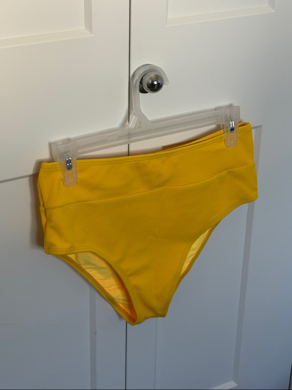 ❌SOLD❌NWT [LARGEBERRY] Ribbed Tie Knot High Waisted Yellow Bikini Womens Medium - Picture 10 of 12